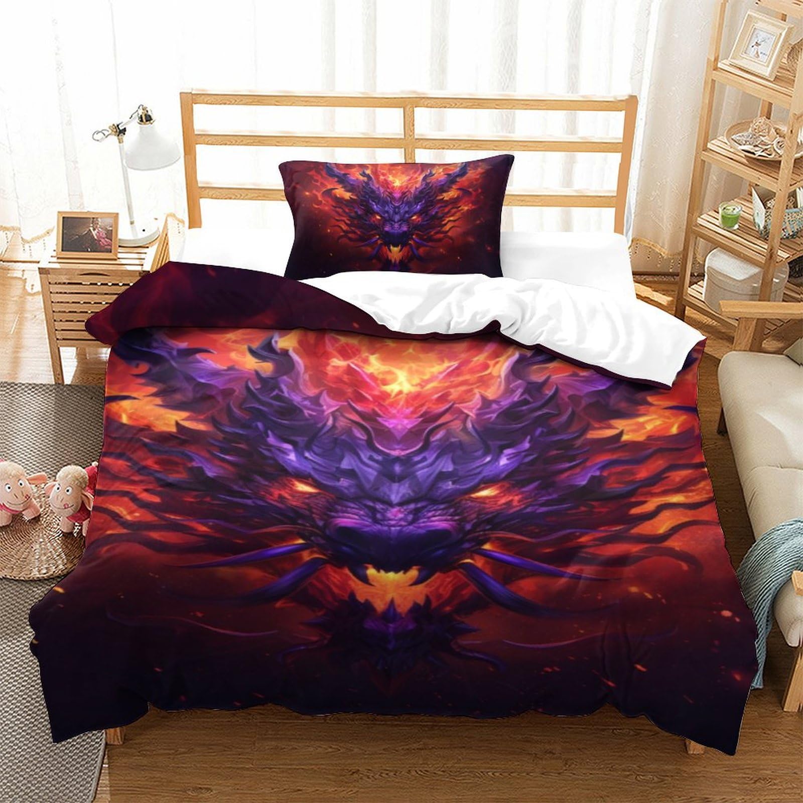 Housse de couette dragon 3D pour transformer la chambre des garçons et filles