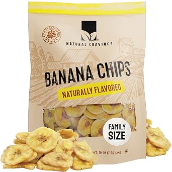 Healthy Banana Chips Dried Slices - Family Pack Bags of Dried Banana Chips Sweetened - Sweet Crispy Crunchy Snacks for Adults & Kids - Dehydrated Bananas Chip - 100% Dry Bananas Fruit Chips Banana Chips 16 oz.