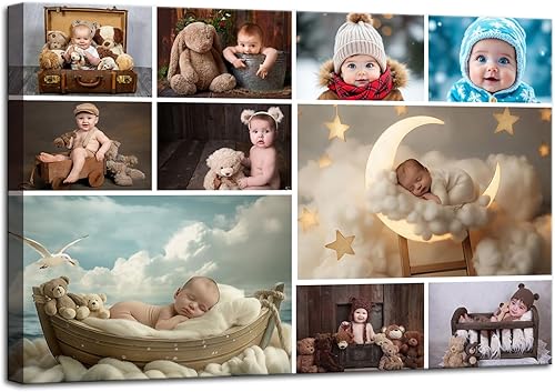 ZHIYYHAO Lienzo personalizable con collage de múltiples imágenes, arte de pared personalizado con múltiples imágenes, arte de pared para niños,