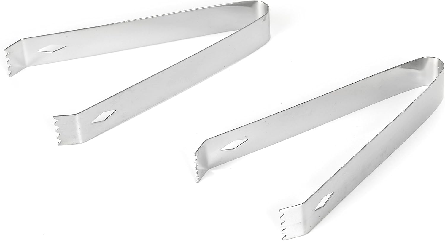 2 Pack Ice Tongs 5.9 Inch Small Serving Tongs Food-Grade Small Tongs for Appetizers Stainless Steel Sugar Tongs Ice Tongs for Ice Bucket Party Coffee Bar, Silver