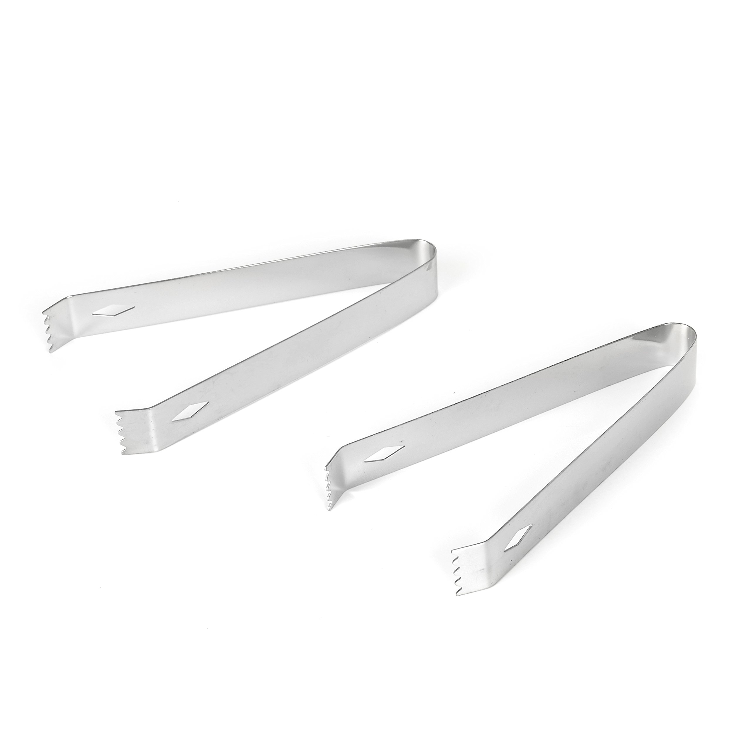 Paquete de 2 pinzas de hielo de 5.9 pulgadas, pinzas pequeñas de grado alimenticio para aperitivos, pinzas de azúcar de acero inoxidable para cubitos de hielo, fiestas, cafeterías, color plateado 2