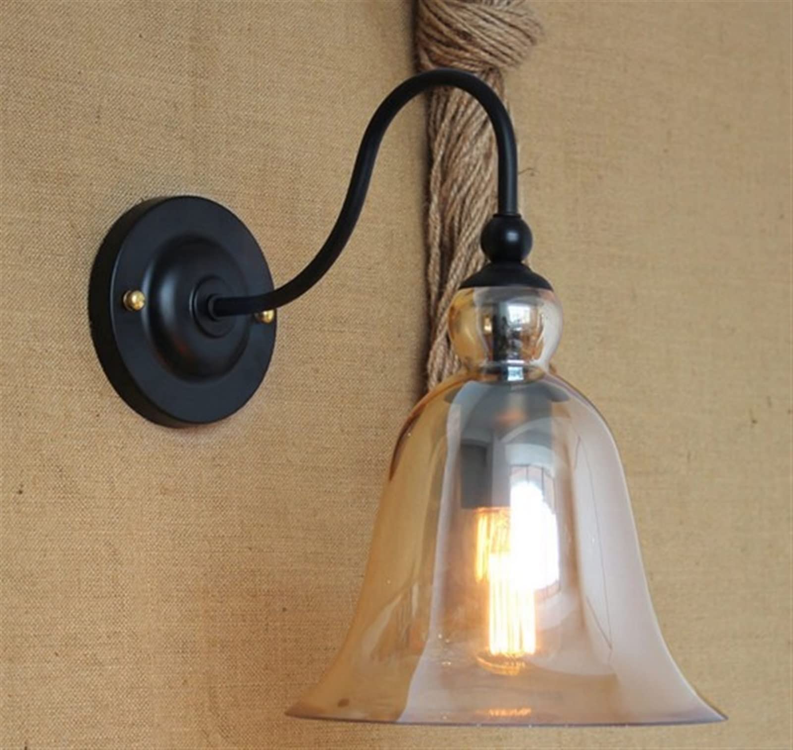 VDOQTLJT Wall Lighting V-intage Lamp Lights Glass Loft Industrial Sconce LED Stair Light(B)