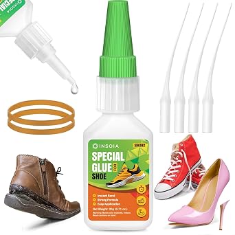 INSOIA Super Shoe Glue Clear, 20g, Strong Sole Repair, with Precision Tips