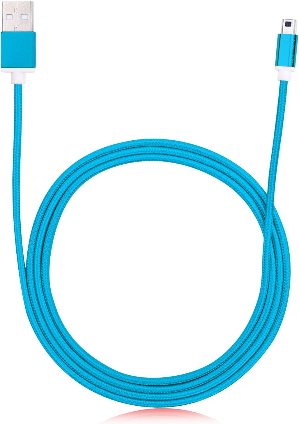 [2 Pack] Akwox Extra Strong Braided High Speed USB Charger Charging Cable For Nintendo 3DS XL/3DS/2DS XL/DSi/DSi XL (Blue)