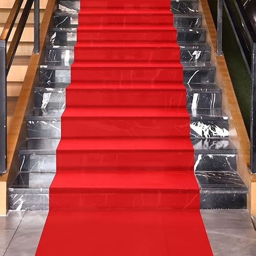 Miniatura 6 de Shappy Alfombra roja de pasillo de 55 gsm de grosor con 1 cinta de alfombra para boda, Navidad, Acción de Gracias, accesorios al aire libre, boda,