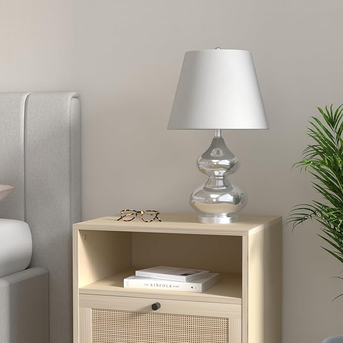 Lámpara de Mesa Moderna Plateada Vidrio 60 cm Incluye Bombilla LED miniatura 2