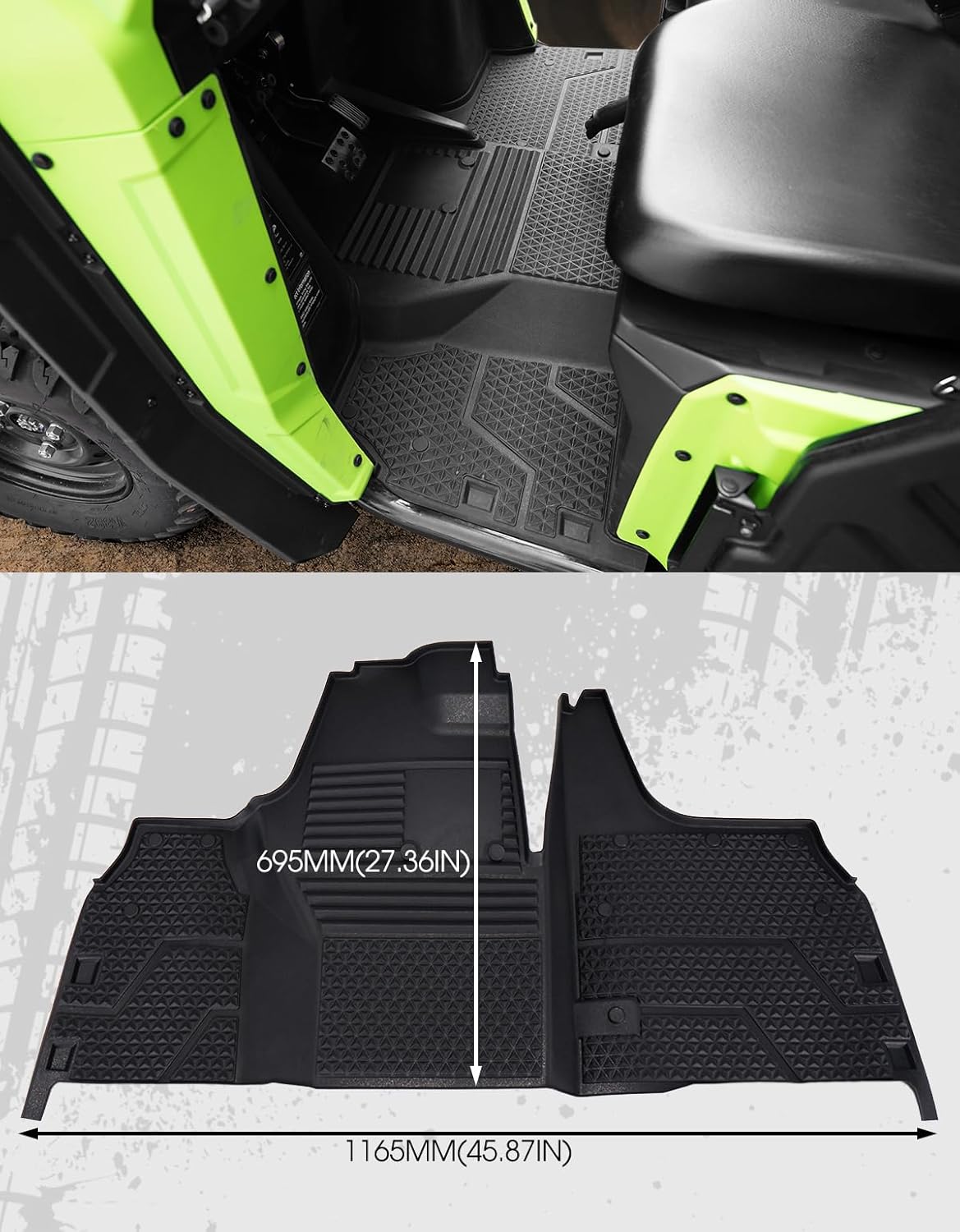 A & UTV PRO TPE Front Floor Mat for Pioneer 520 2021-2025, for Pioneer 500 2015-2023, All Weather Protection Rubber Front Row Floor Liners Slush Mat Accessories, Non-Slip, Replace #0SP63-HL5-101 - Image 4