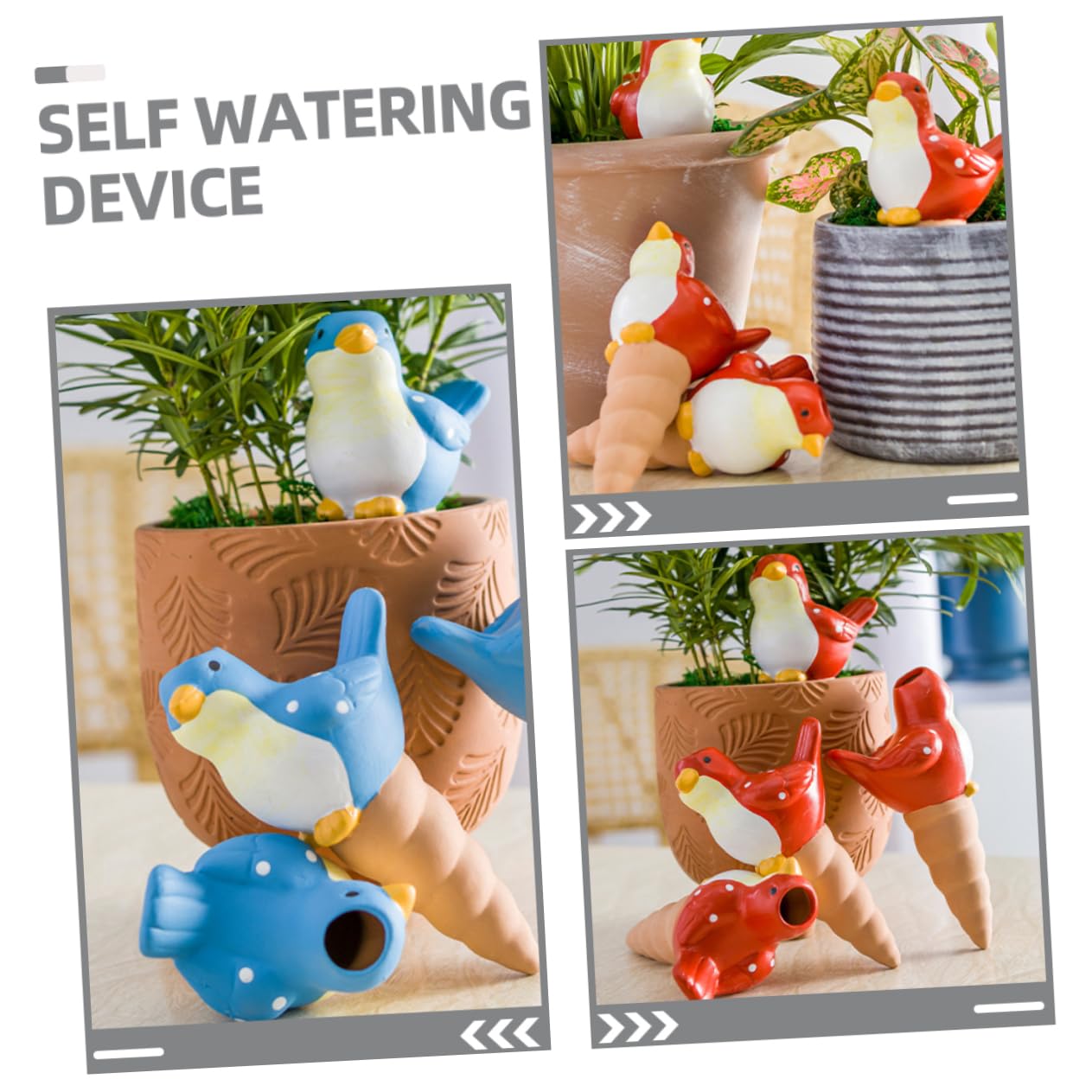 3 Ensembles Fuite d'eau Verdure Globes À Arrosage Automatique Irrigation Globe D'arrosage Dispositif D'arrosage Intelligent Dispositif D'arrosage pour Pots Céramique 4 Pièces * 3