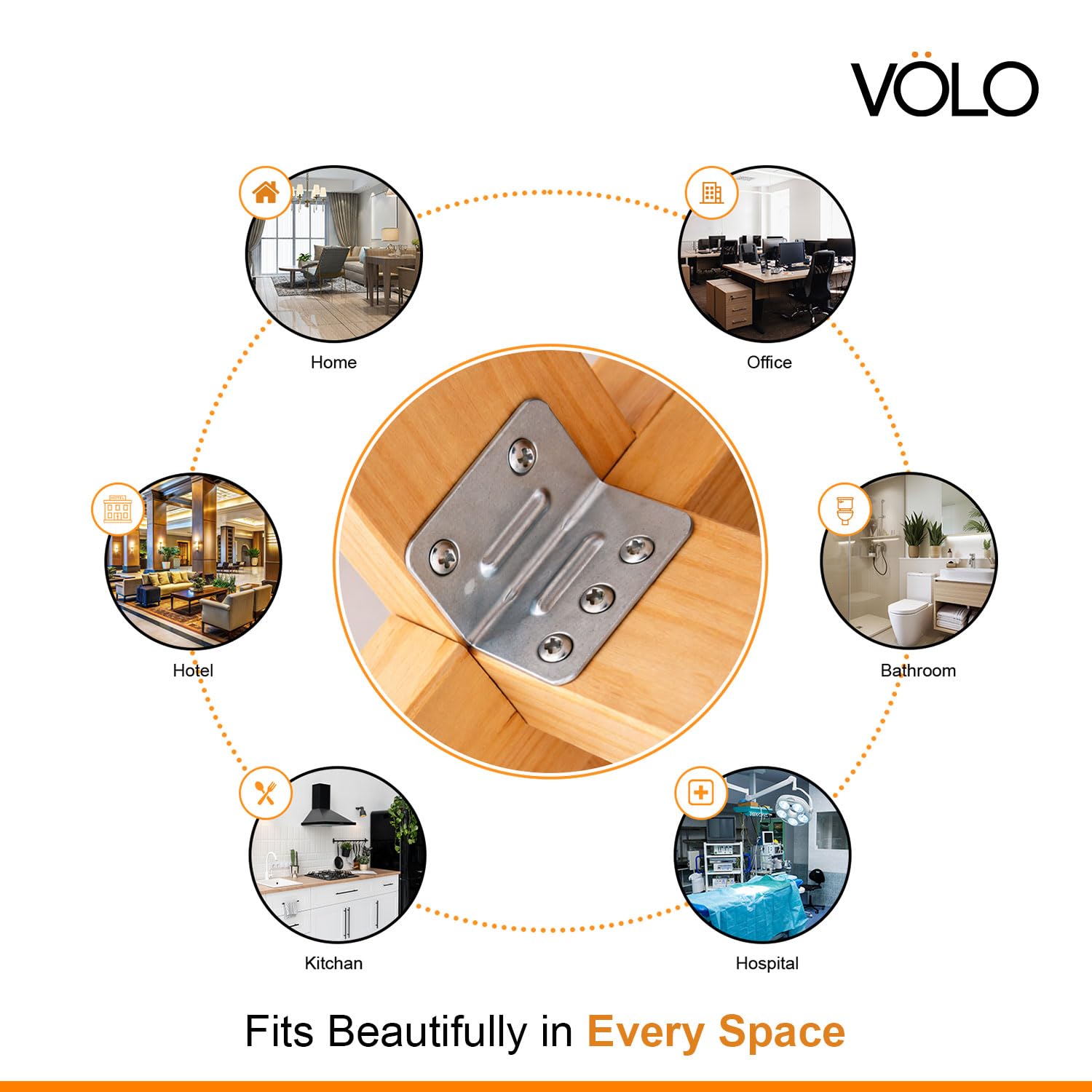Volo L Angle Bracket for Reinforcing Chairs/Tables - Shelf Bracket 25mmx25mm Zinc Plated, L Shape Bracket for Solid Shelf Support, Joint Right Corner Brace (1 x 1 Inch) (25mm (1"), 12) — Amazon image 4