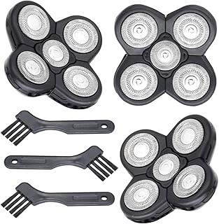 3 Pack Blades Refills Compatible with Freebird Shaver, 5 Blades Shaver Replacement Head for Bald Men, Electric Razor Replacement Heads for Freedom Grooming with 3 Cleaning Brush