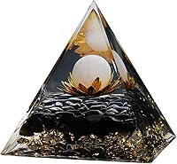 Vista 10 de Pirámide de orgón – Fuente de energía positiva para meditación, alivio del estrés, atracción de riqueza Pirámide de cristal Orgonita con cristales
