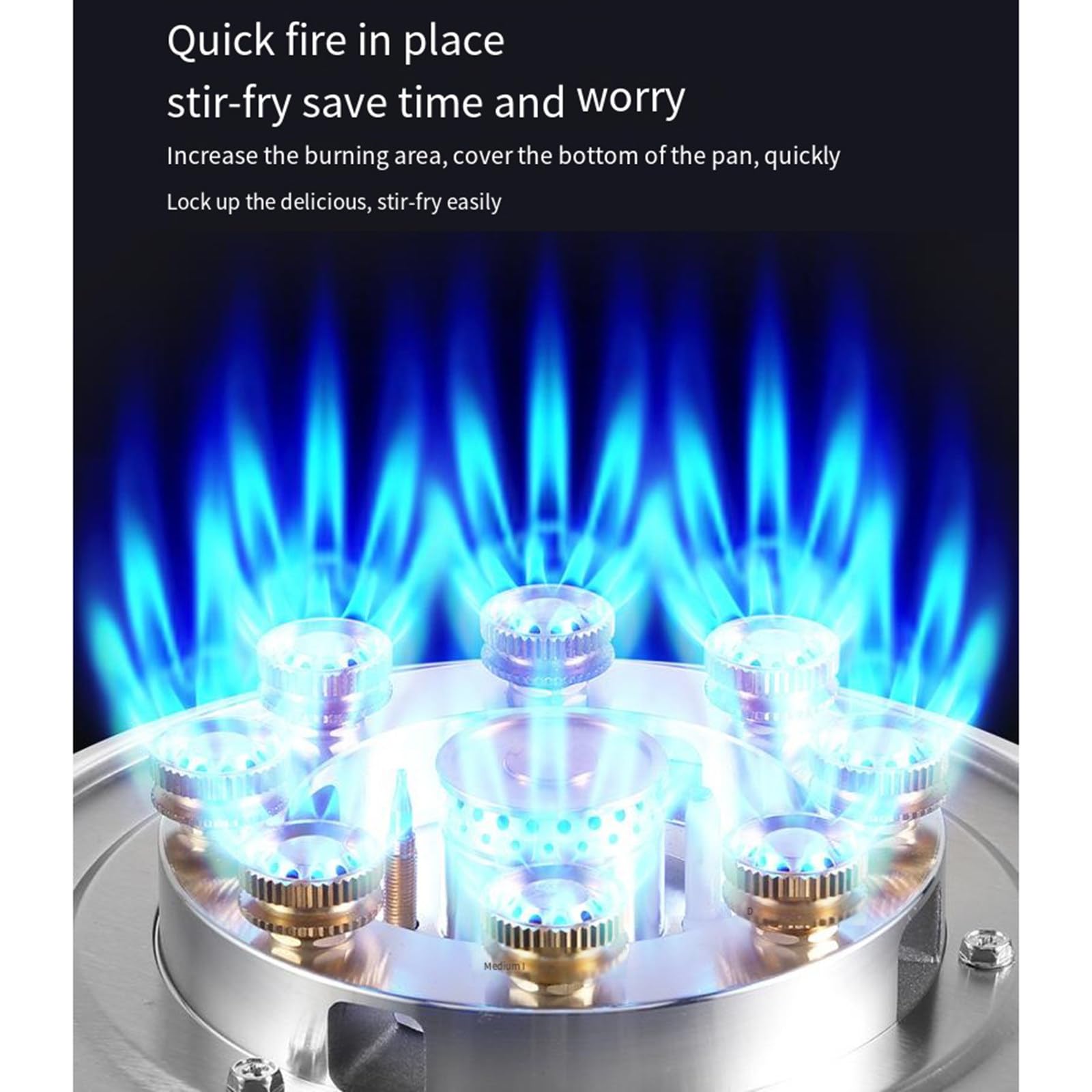 Estufa de gas individual, cocina de escritorio de 7.0 KW LPG/NG, quemador de alta eficiencia para cocina doméstica, fuego feroz de alta calidad