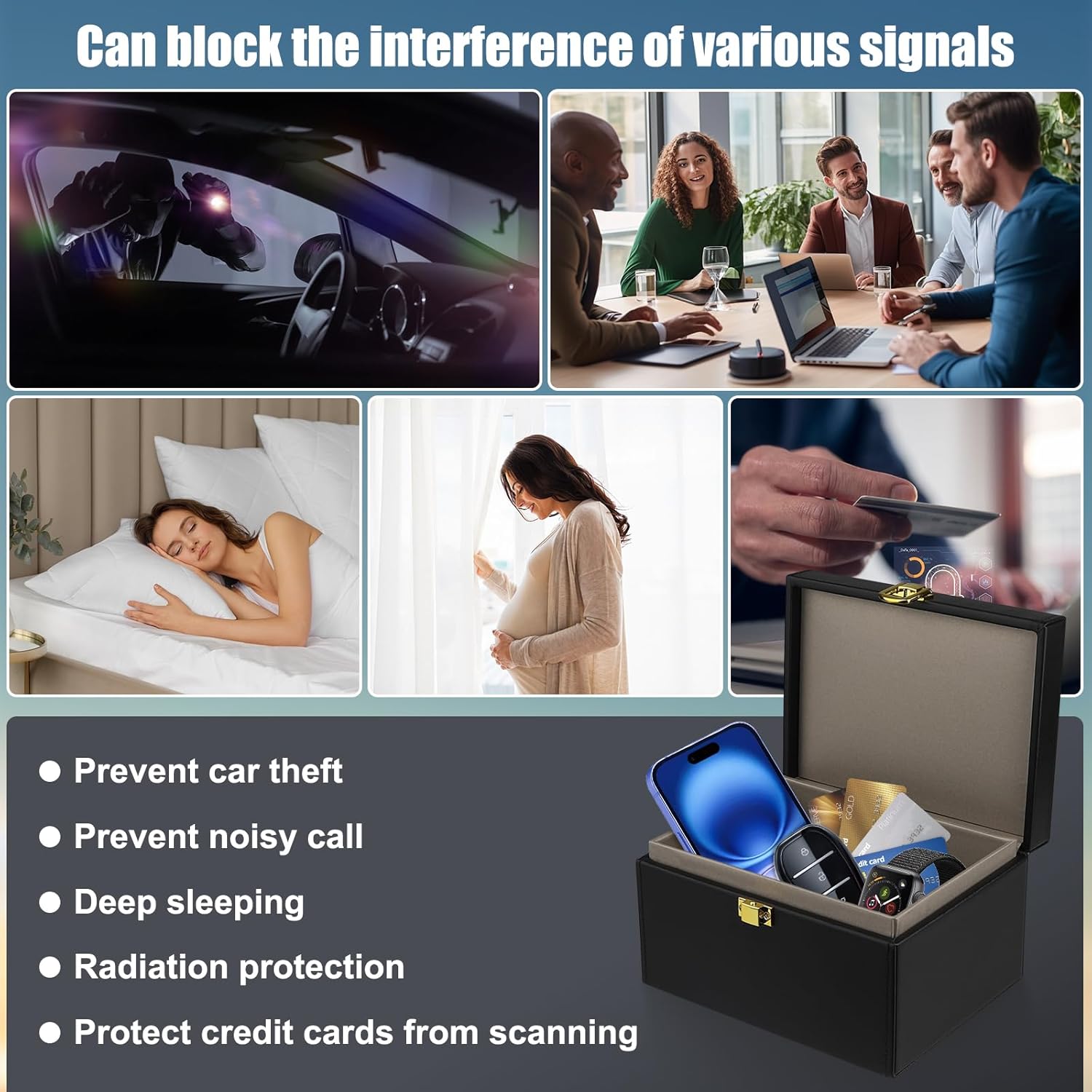 Diyife Faraday Box, [8-12 Car Keys Capacity] Large Capacity Faraday Cage for Car Key, RFID Signal Blocking Box Key Fob Protector Anti Theft Car Signal Blocking Box for Car Keys, Phones - Image 6