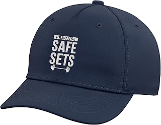 Practice Safe Sets Funny Gym Weightlifting Barbell Workout Adjustable Baseball Hat