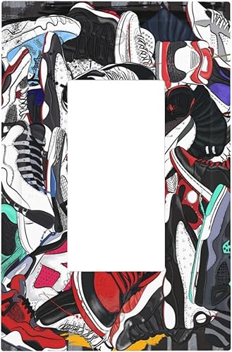 Miniatura 10 de Cubiertas Decorativas para Interruptor de Luz de Palanca Triple Retro Rojo Pulpo Monstruo Ola Marina Azul de 3 Segmentos Cubiertas de Placa de Pared