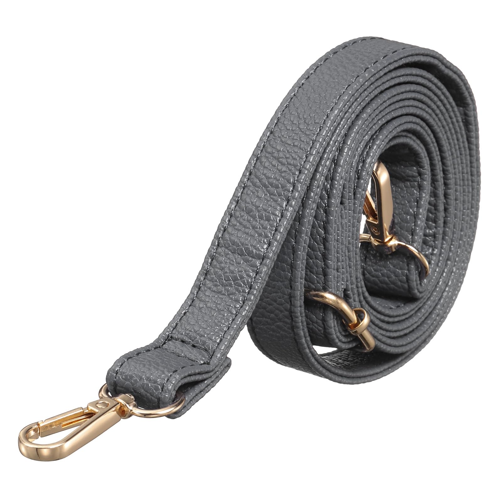 TIXIPEM 1Pcs Adjustable Leather Purse Straps 51.2 in, Gray & Gold