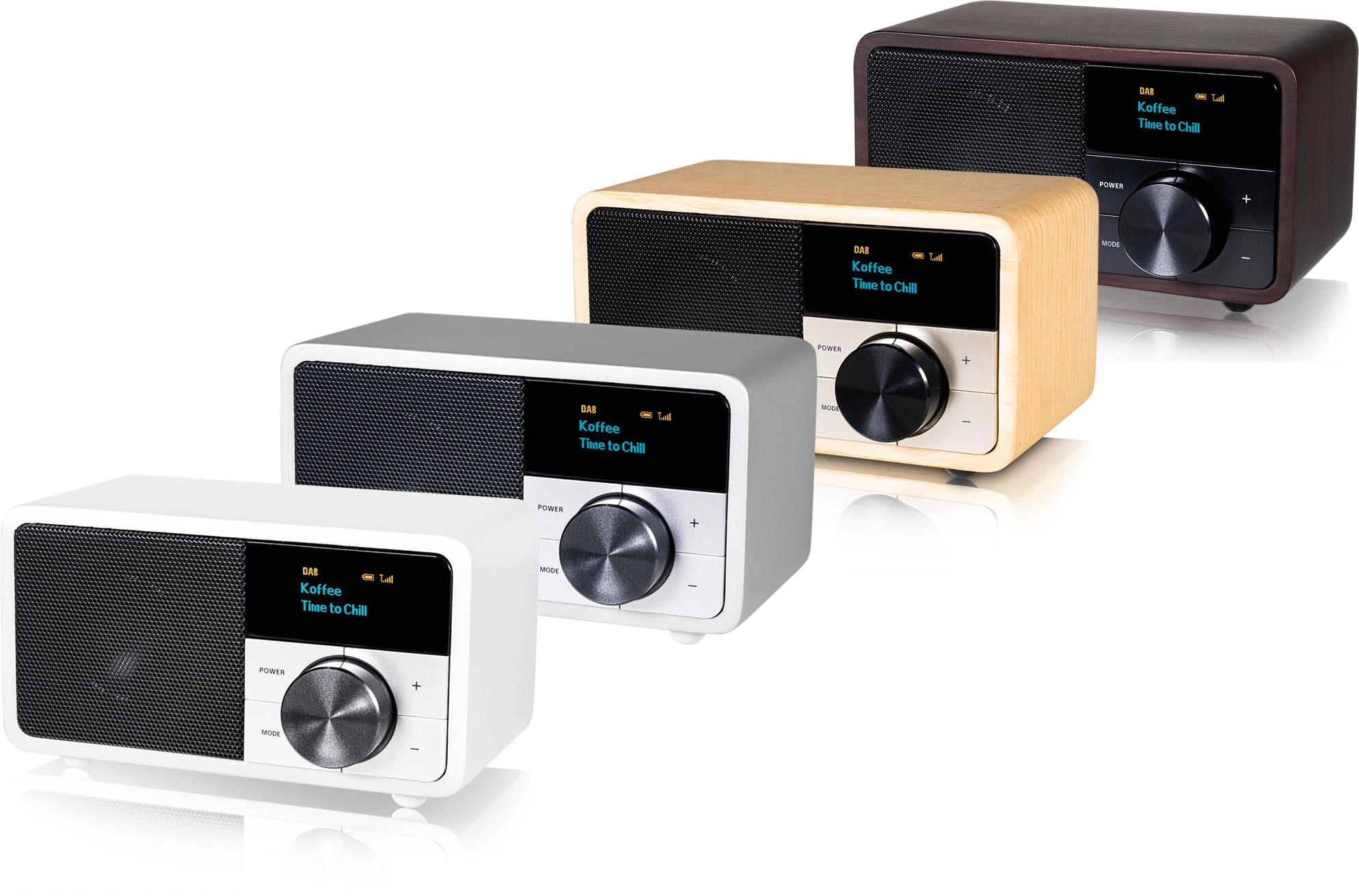 Kathrein DAB+ 1 Mini I DAB Plus Radio mit Akku I Digitalradio DAB+ & UKW mit Bluetooth, Aux 3,5mm I Küchenradio, Badradio I Tragbares Radio als Lautsprecher für Streaming I Retrodesign in Silber