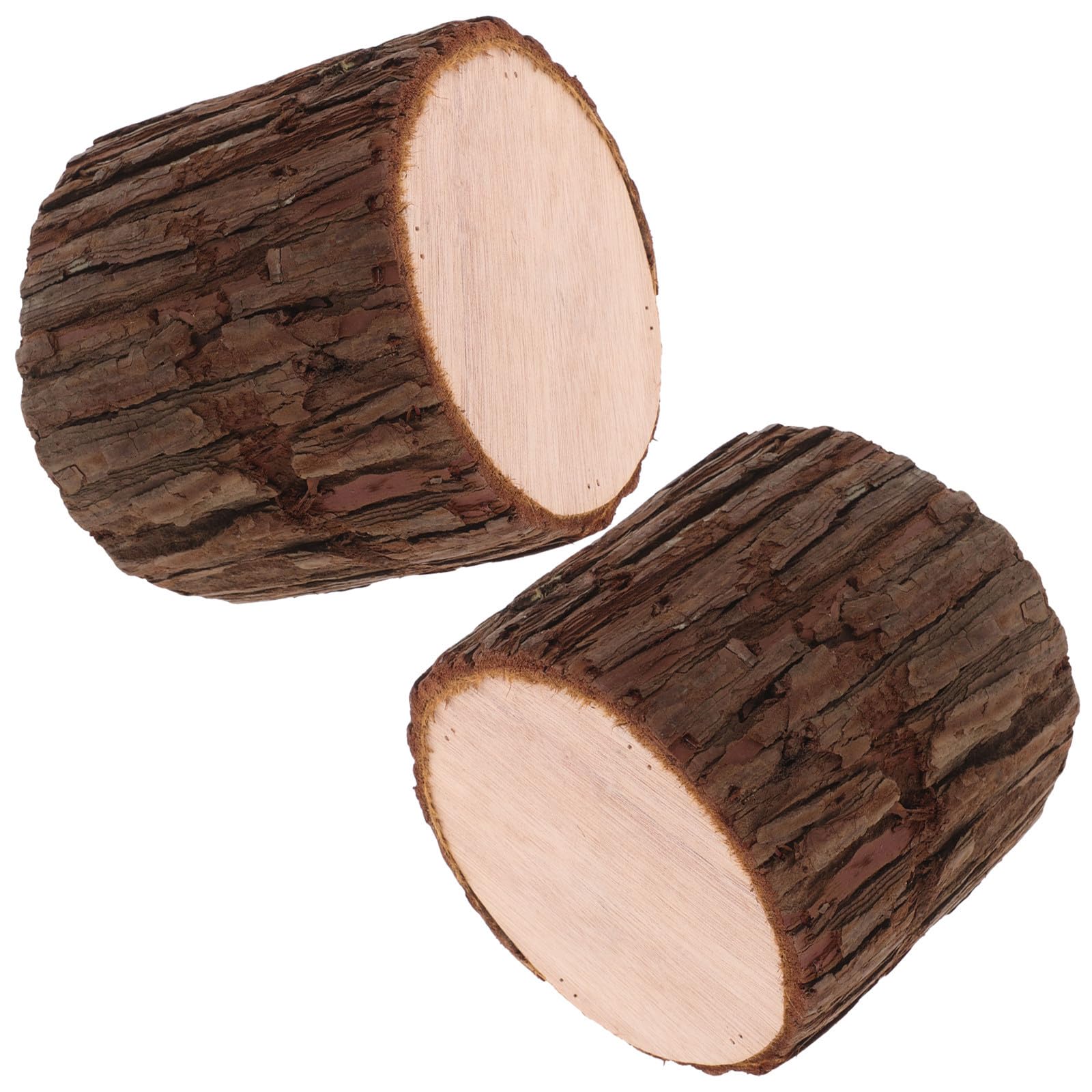 Tronco hueco de madera con base estable Amosfun 2 piezas de diseño exclusivo