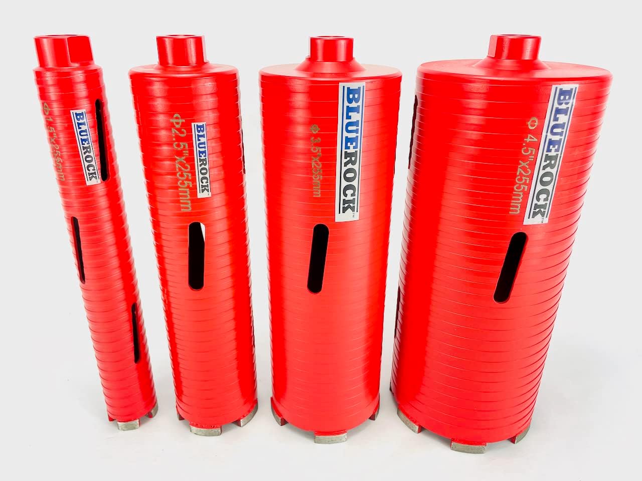 Dry Type 1.5", 2.5", 3.5", 4.5" Inch BLUEROCK Diamond Coring Bit Set 5/8" 11 UNC Concrete Core Drill