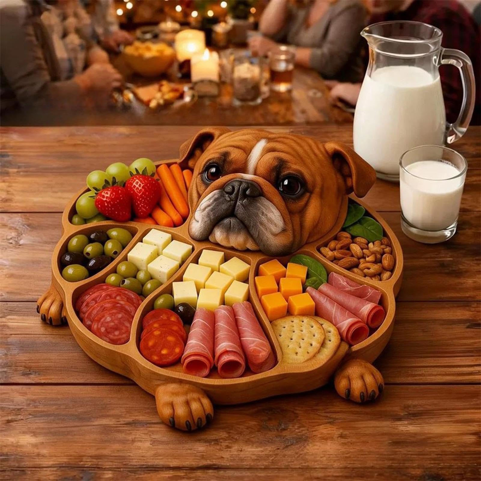 Plateaux en bois – Vaisselle multi-compartiments pour chien