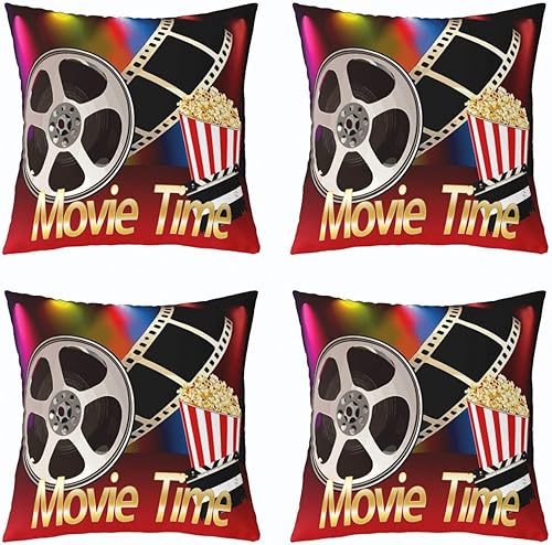 Miniatura 4 de Juego de 2 fundas de almohada reversibles de película para decoración del hogar, diseño de estrellas y pósteres de cine para niños, fundas de