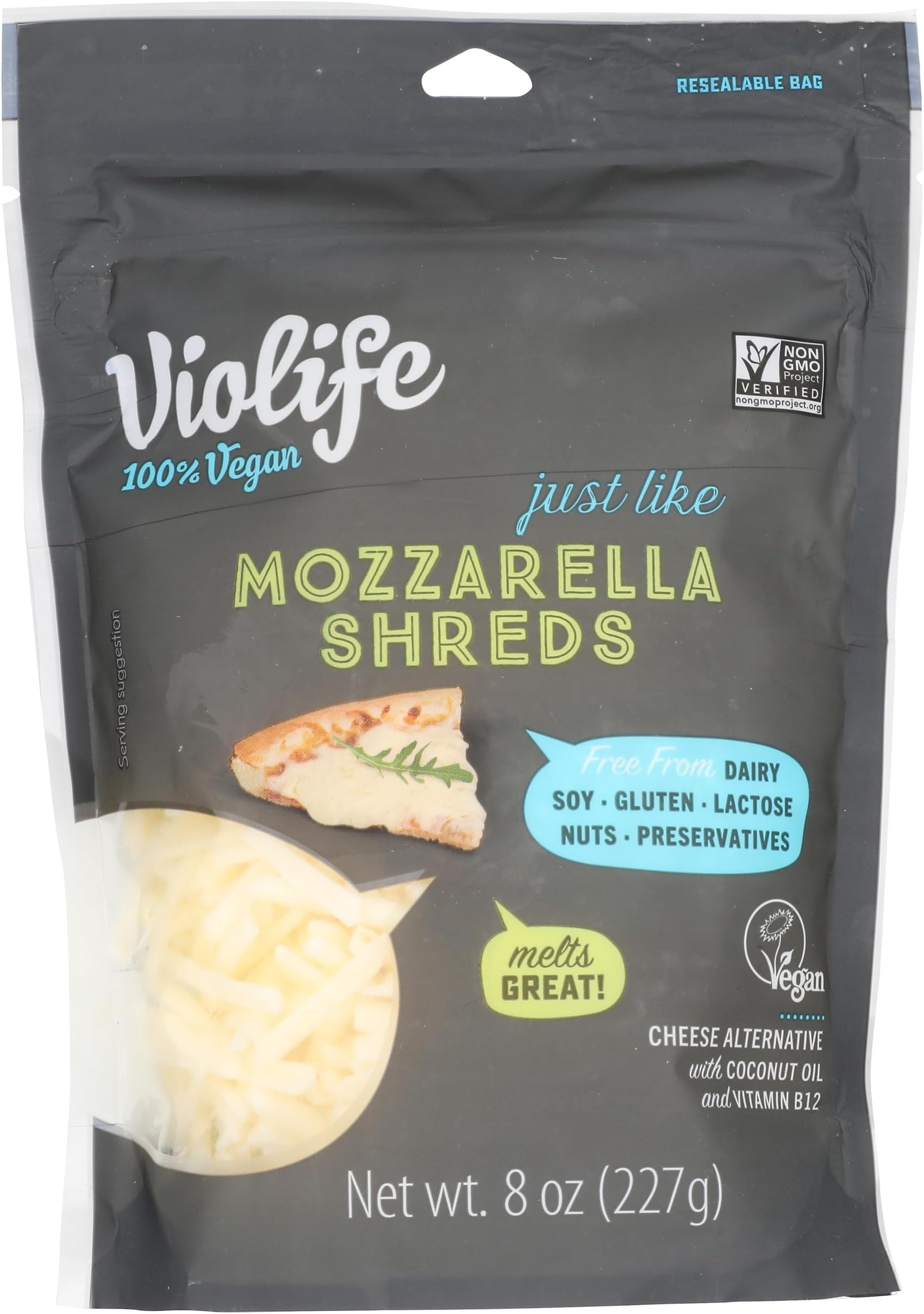 VIOLIFE Just Like Mozzarella Shreds, 8 OZ