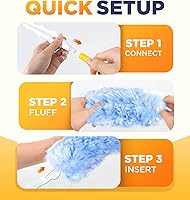 Vista 4 de Recargas de plumero resistentes para Swiffer Duster, 20 unidades de recargas de plumero con 1 asa, plumeros multisuperficie de 360° con 4