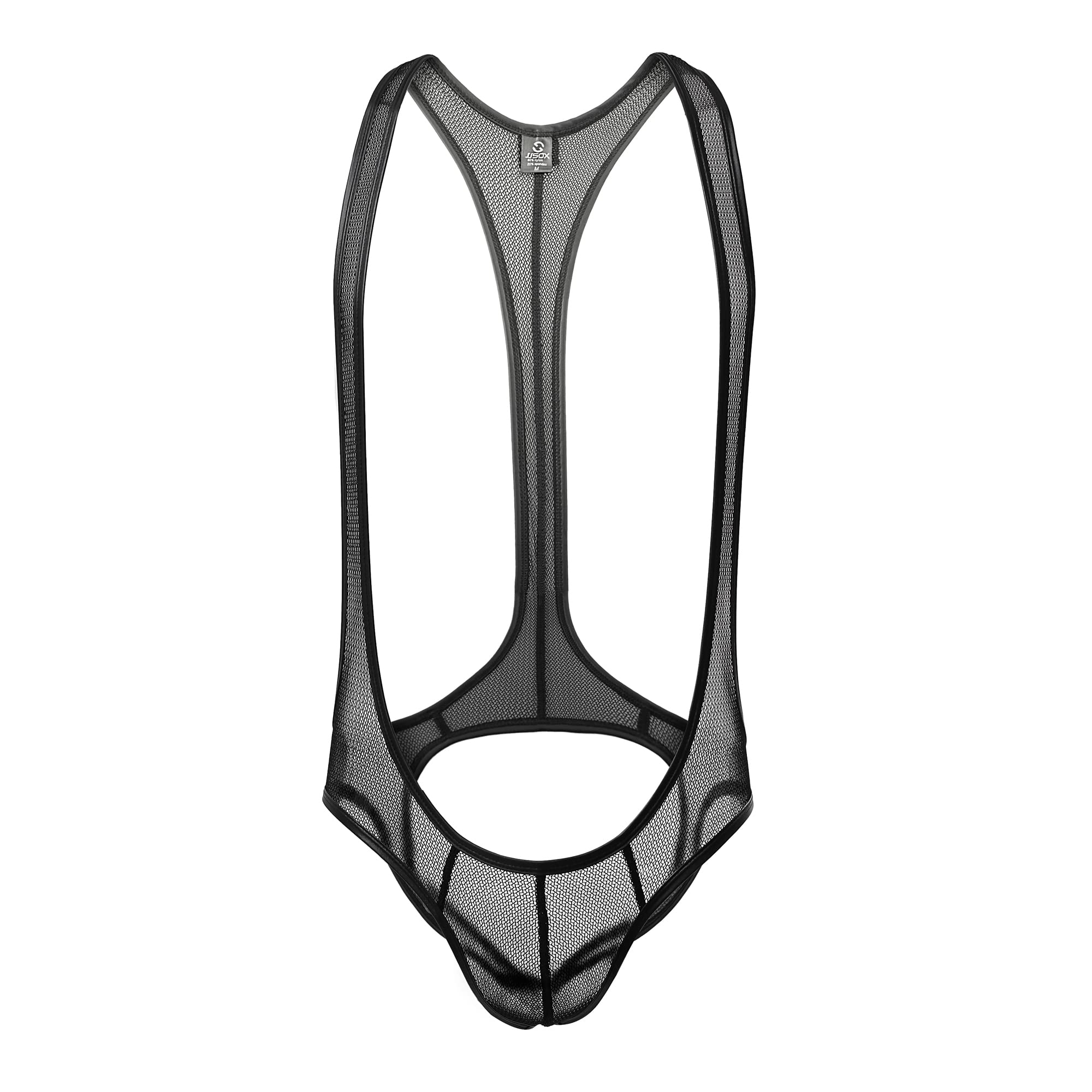Buy Drelaar Men's Mesh Sexy OnePiece Bodysuit Cutout Jockstrap