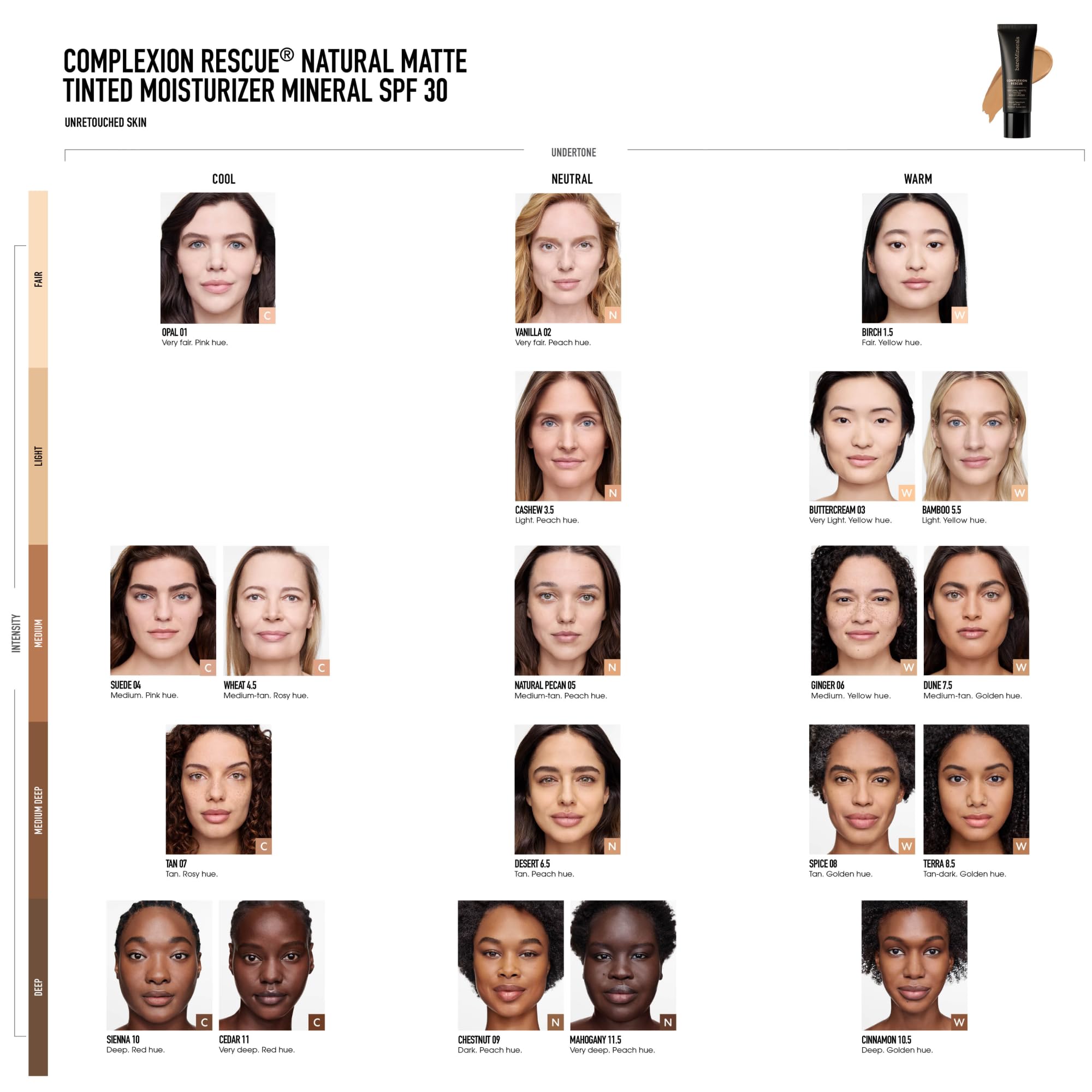 COMPLEXION RESCUE natural matte tinted mineral moisturizer SPF30 35ml