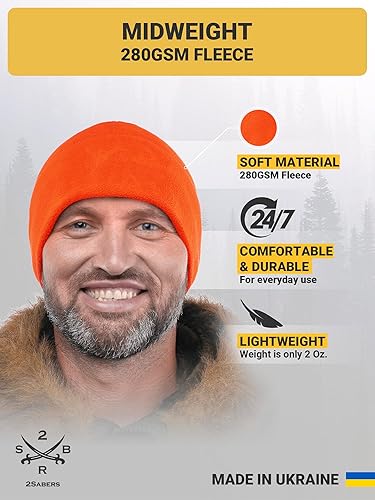 Miniatura 2 de 2SBR 2SABERS Gorro de invierno cálido de forro polar para hombre, gorro táctico militar del ejército