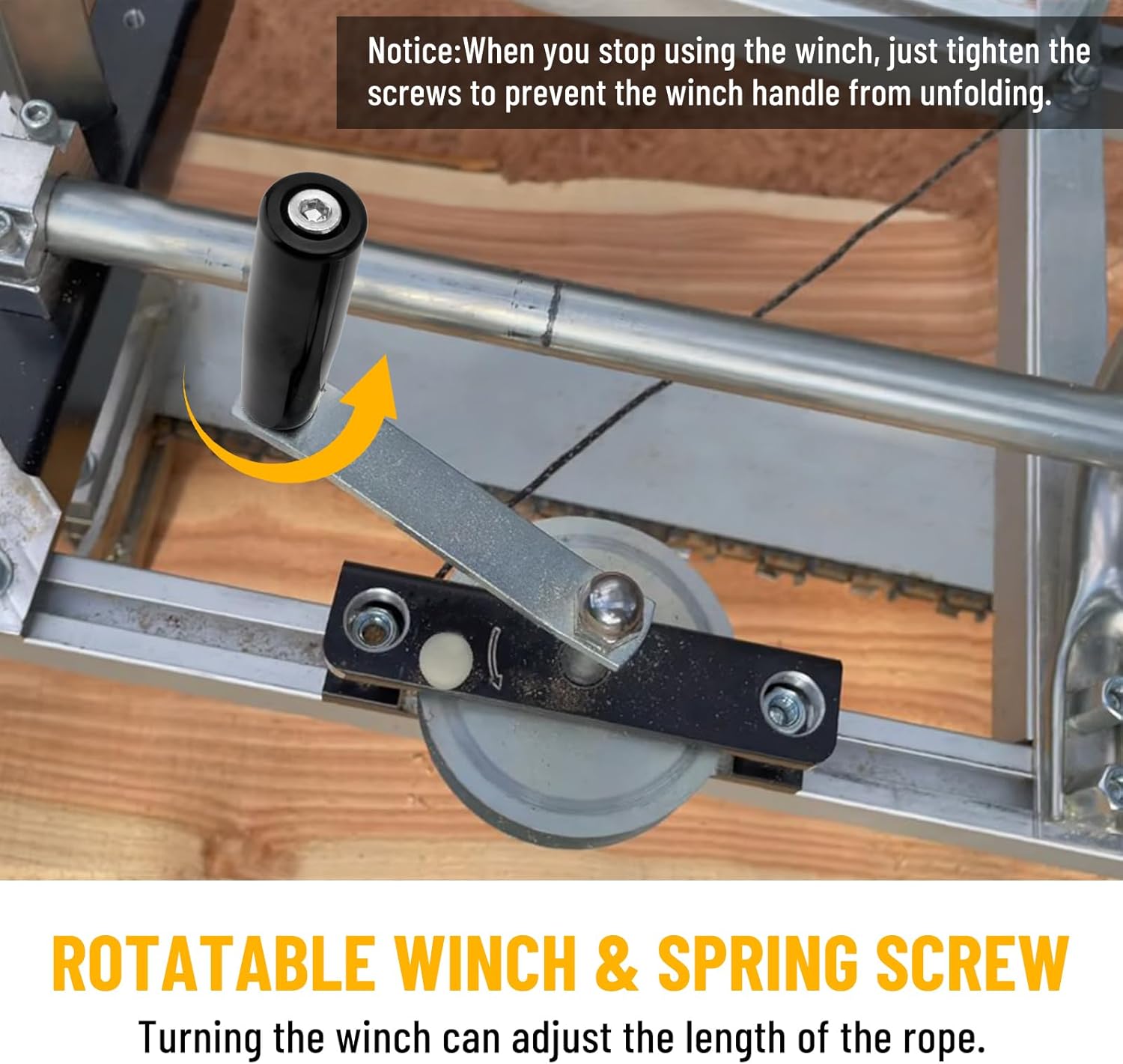 Chainsaw Mill Winch Kit with Winch and Lever Arm Anchor System, Suitable for Portable Sawing Machines Small Log Machines Improve Milling Efficiency Save Time and Effort
