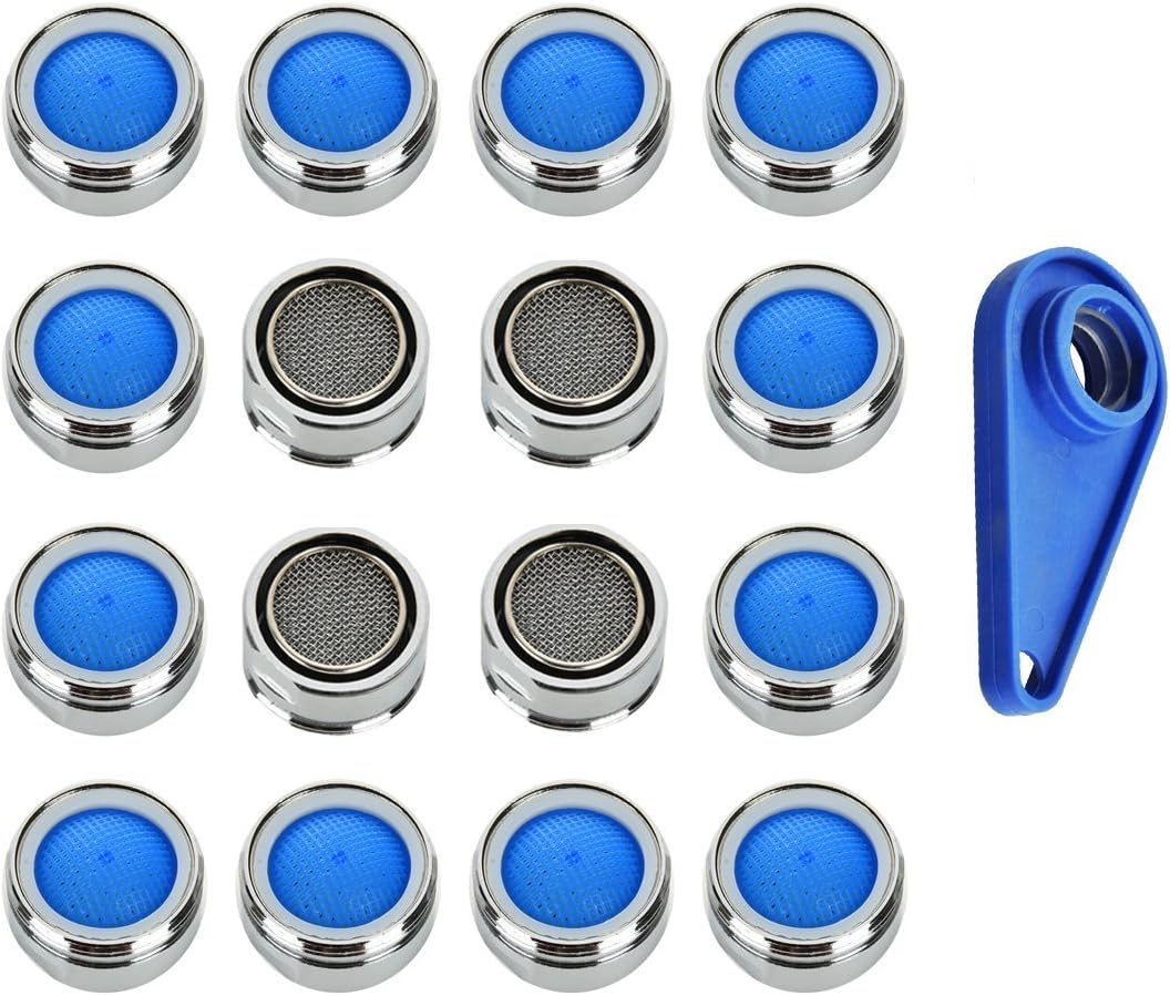 Faucet Aerator M24,Fashionbabies 16 PCS Faucet Tap Aerators for Water Faucet,Brass Regulator with Stainless Steel Filter (Aerator+Wrench)