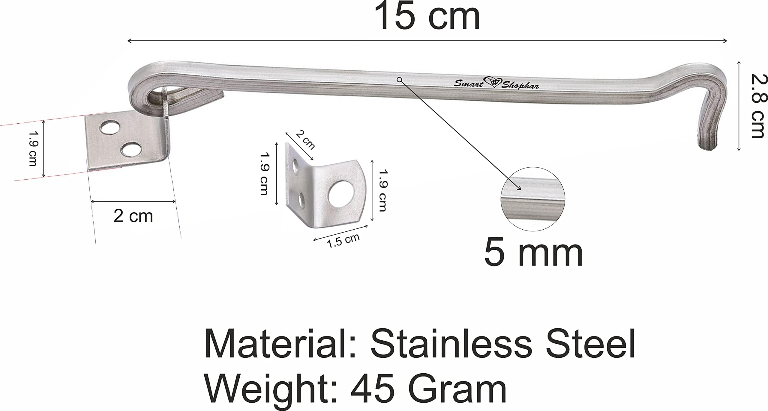 Stainless Steel Gate Hooks - Secure Your Gate -5 Stainless Steel Gate Hooks - Secure Your Gate -5