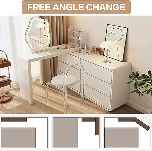 Miniatura 3 de Escritorio de tocador con espejo y luces, escritorio de tocador de maquillaje con luces y 6 cajones de almacenamiento y taburete, tocador Con