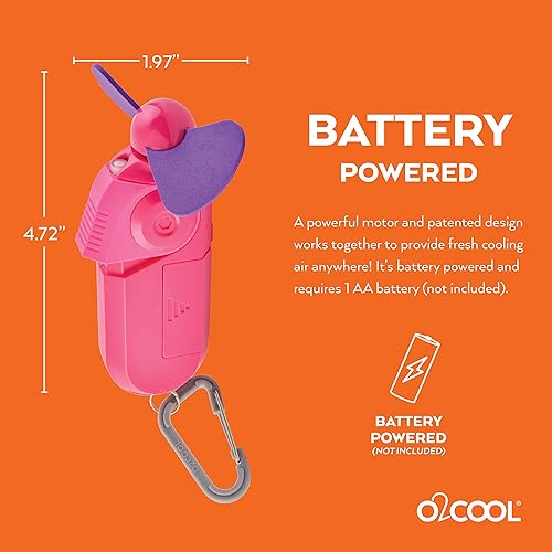Miniatura 6 de O2COOL Miniventilador personal  Accesorio portátil de refrigeración de mano a batería con spray de niebla fina para exteriores, playa, camping,