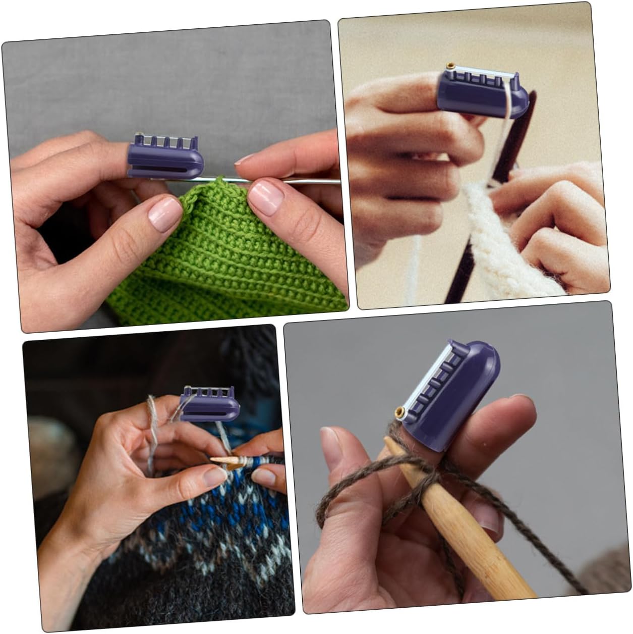 Ciieeo 6pcs Knitting Thimble Finger Guides for Yarn Crochet and Knitting Needle for Enhanced Control and Comfort Random Colors for Projects