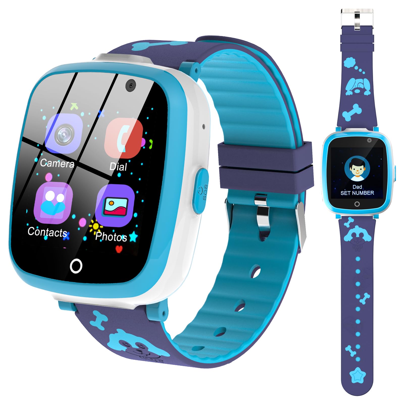 Children's Smartwatch with Calls, SOS Calls, 14 Games, Camera, Video, Music, Alarm, Computer, Calendar, Minister, Gift and Toy for Children 3-12 Years Old