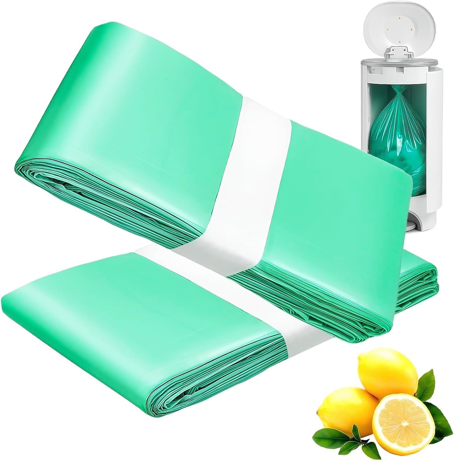 Compatible with Diaper Dekor CLASSIC Diaper Pail Refills | 2 Pack Continuous Long-Roll Liners | Lemon Scented Odor-Control Incontinence Disposal Bags | Leak-Resistant Durable Design - Amazon product rated Grade B