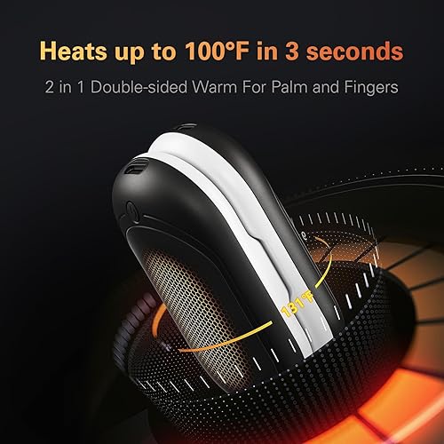 Miniatura 3 de VVM Calentadores de manos recargables, paquete de 2 calentadores de manos eléctricos de 6000 mAh, hasta 16 horas, calentador de manos reutilizable