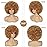 JSDshine Afro Wig - Soft 70s Afro Wig For Women Blonde Afro Kinky Curly Hair Wigs With Bangs Ash Blonde Short Curly Wig For Men Bouncy Afro Puff Synthetic Hair Afro Wig For Daily Party Use