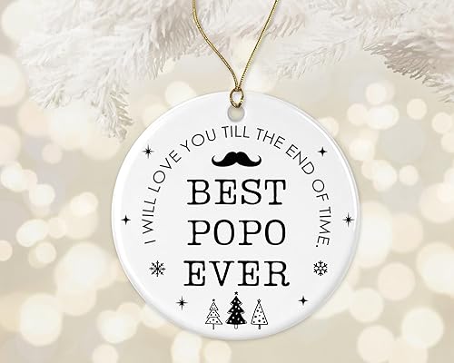 Best Popo Ever Ornament, Popo Christmas Ornament, Ornament for Popo, Christmas Ornament Gift from Daughter, Son Printed on One Side