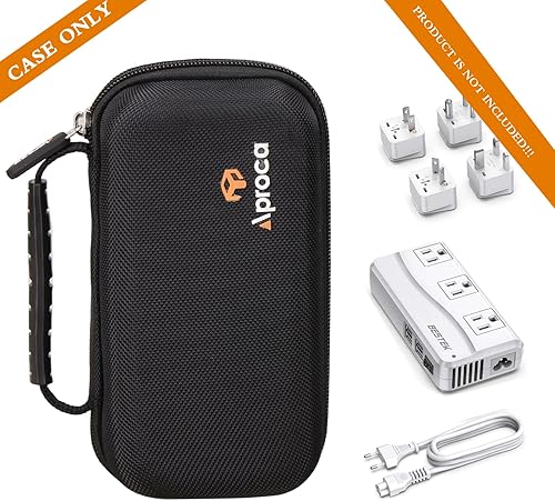 Miniatura 5 de Aproca Estuche de viaje de almacenamiento duro para BESTEK Adaptador de viaje universal 220V a 110V convertidor de voltaje (negro)