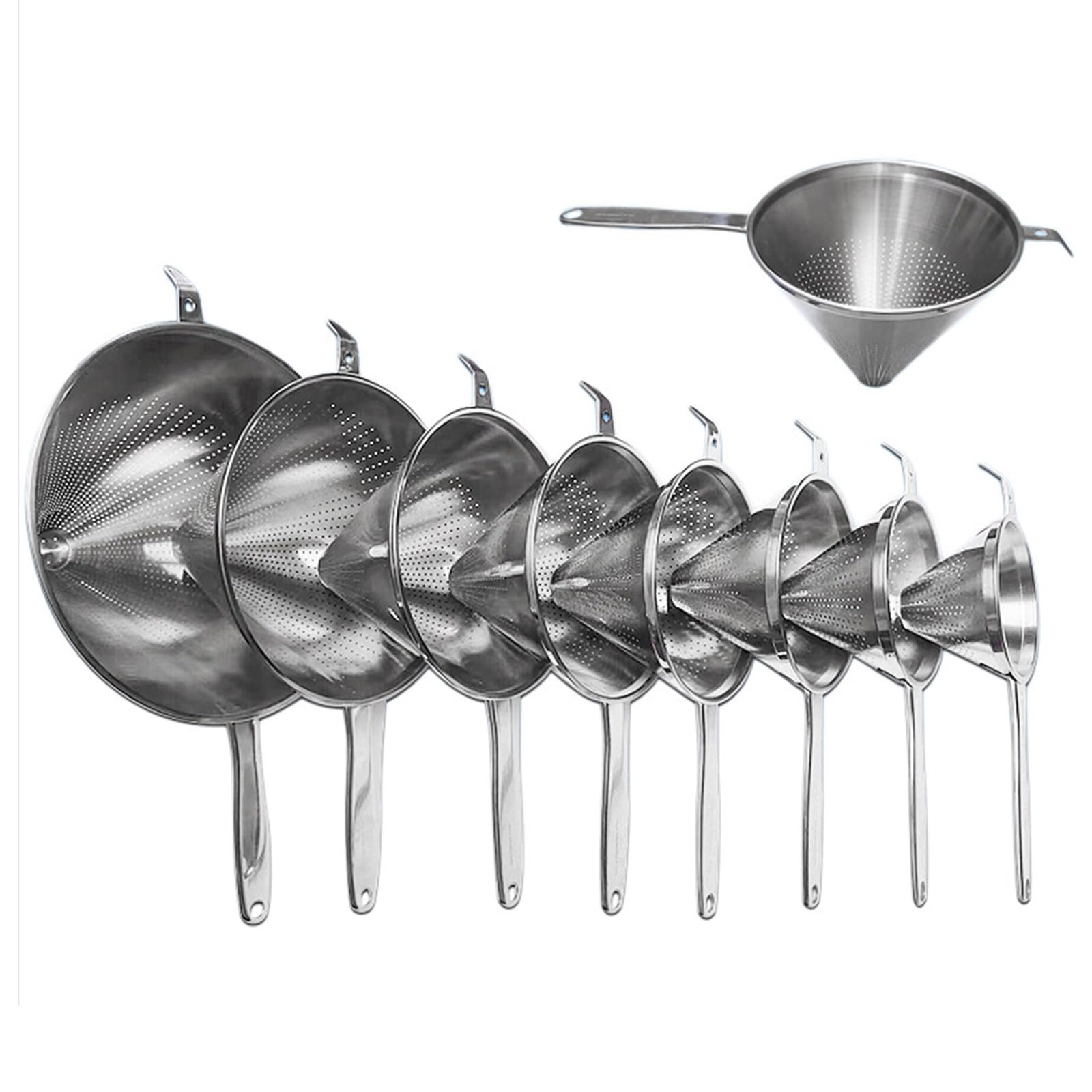 Passoire Conique en Acier Inoxydable à Polissage Lisse avec poignée Confortable pour la Cuisine Quotidienne, équipement de Cuisine Professionnel