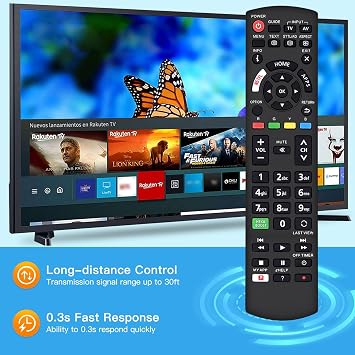 Replacement Panasonic TV Remote Control for Most Panasonic TVs
