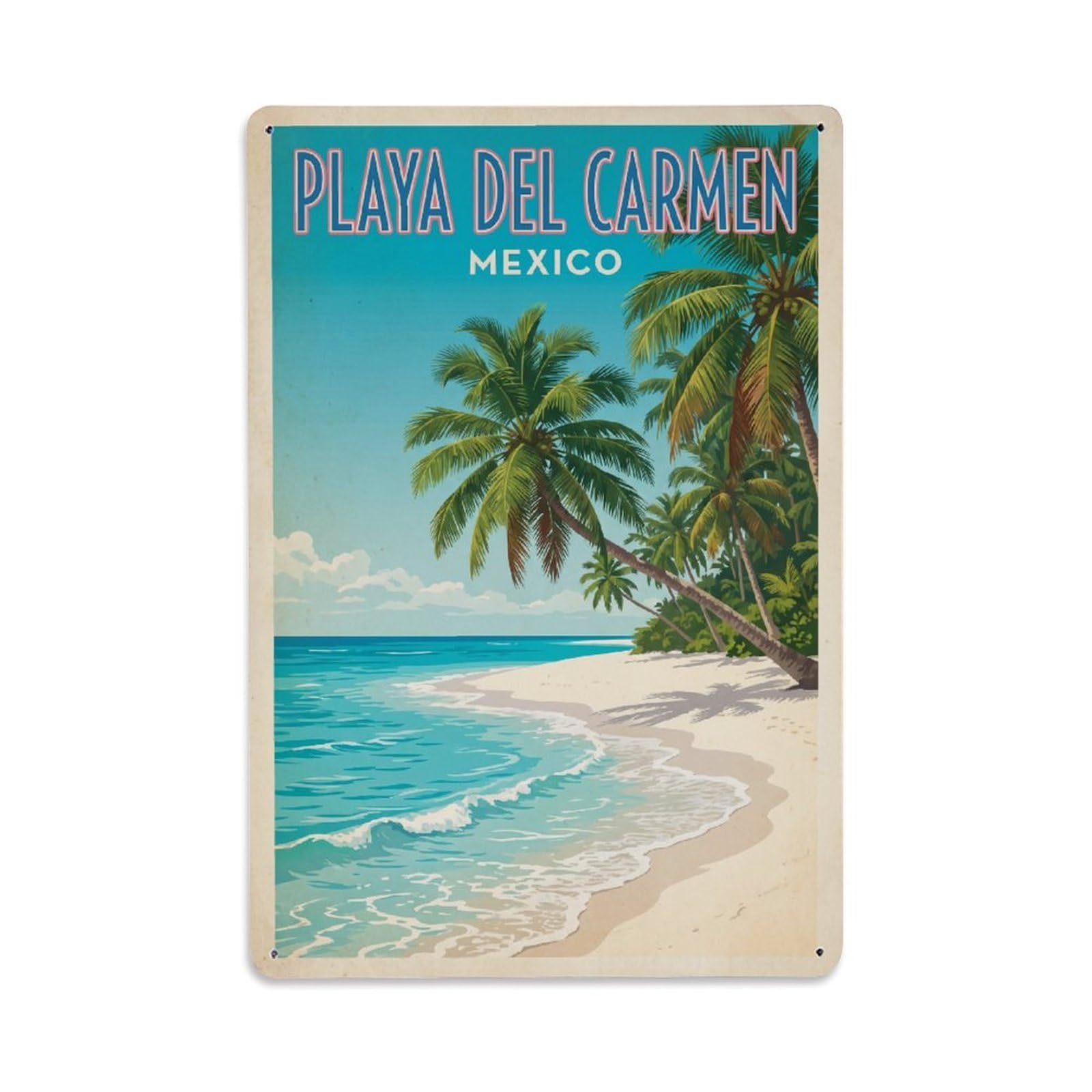 Xanthor Style Retro Mexico Playa Del Carmen Travel Metal Tin Sign