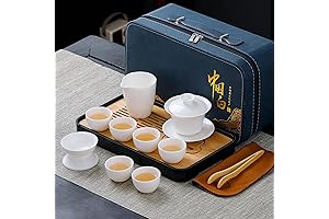 Chinese Tea Set, White Jade tea set, Gongfu Tea Set, Kung Fu...