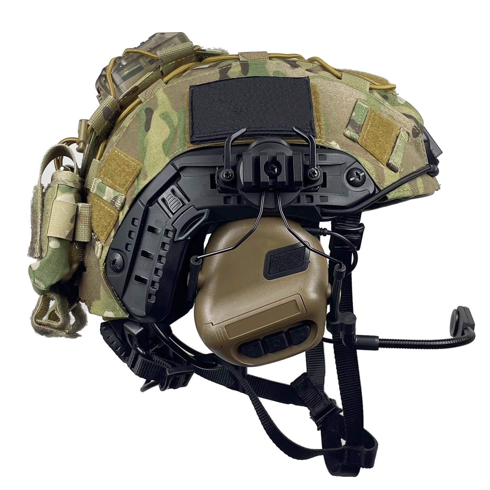 Tacwjdm Cp A Tactical Airsoft Fast Pj Helmet Set With Nvg Model, Noise Reduction Headset, Helmet Cover, Counterweight Bag, 360° Paintball Protection Set For Cosplay(,Pro)