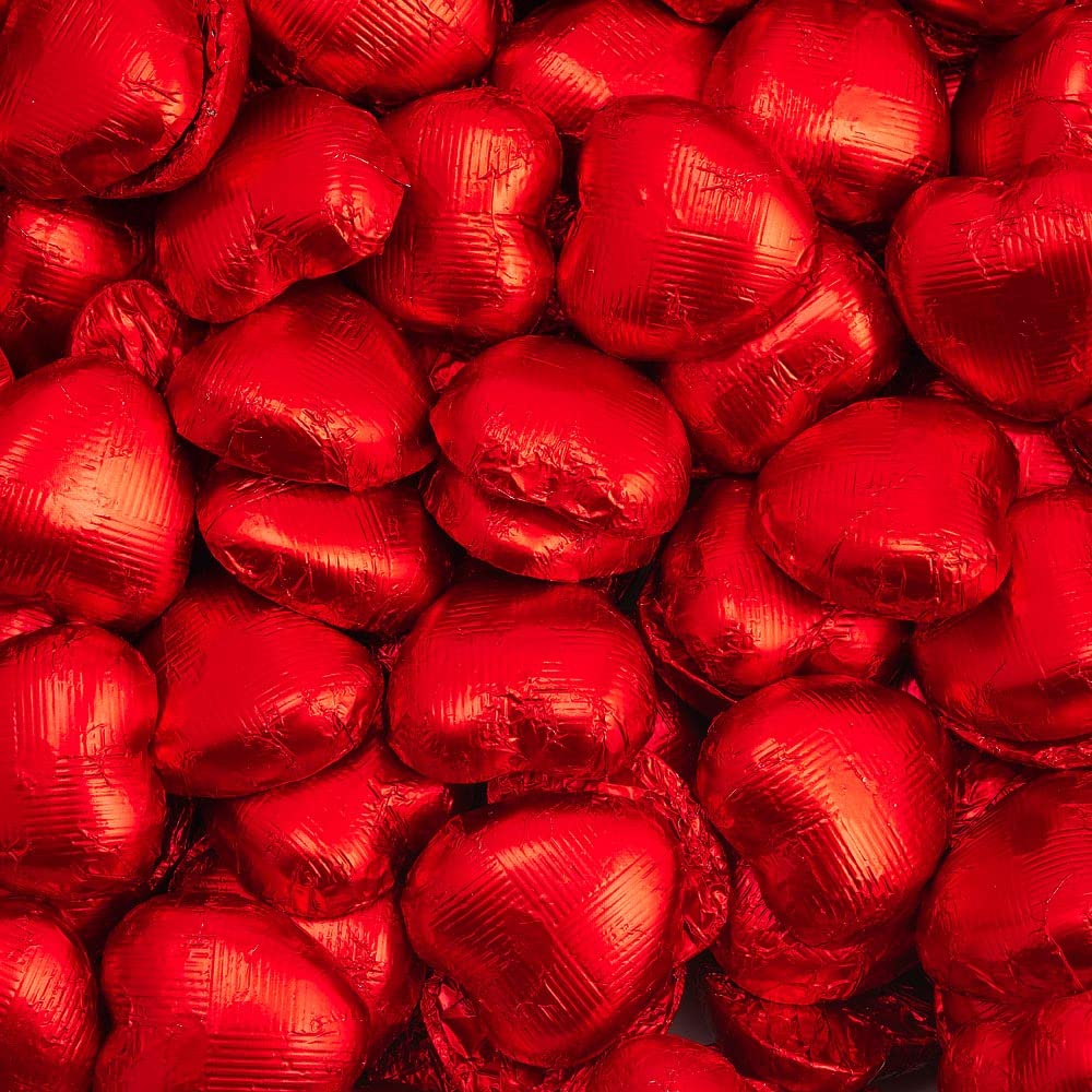 Italian Options Milk Chocolate Foiled Hearts, 50 Chocolates, Gold Foil — view 8