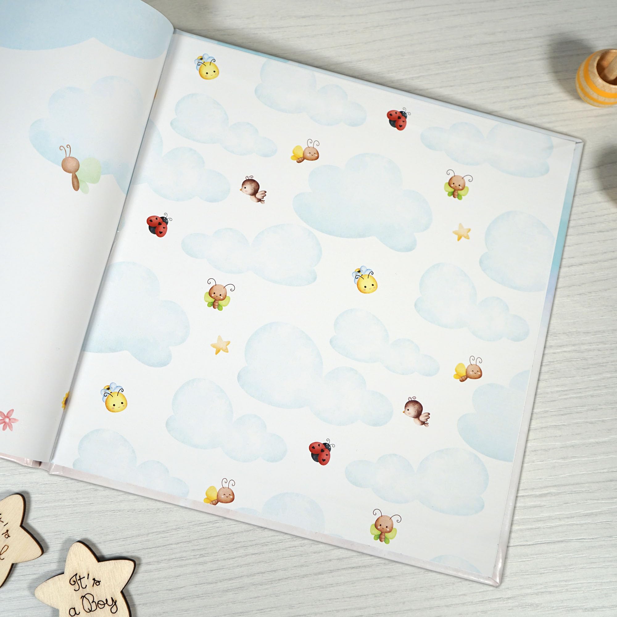 Album primo anno bambino, Libro nascita con copertina personalizzabile, Album dei ricordi, Album primo anno del bambino da compilare, Diario bebè da compilare (Italiano)