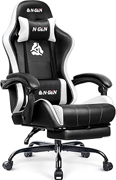 36% off: N-GEN GAMING Video Gaming Chair with Footrest Lumbar Support for Home Office High Back Recliner …